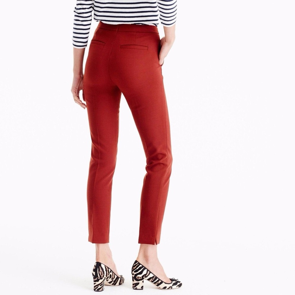 J. Crew Slim Ankle Pants in Rust Red
